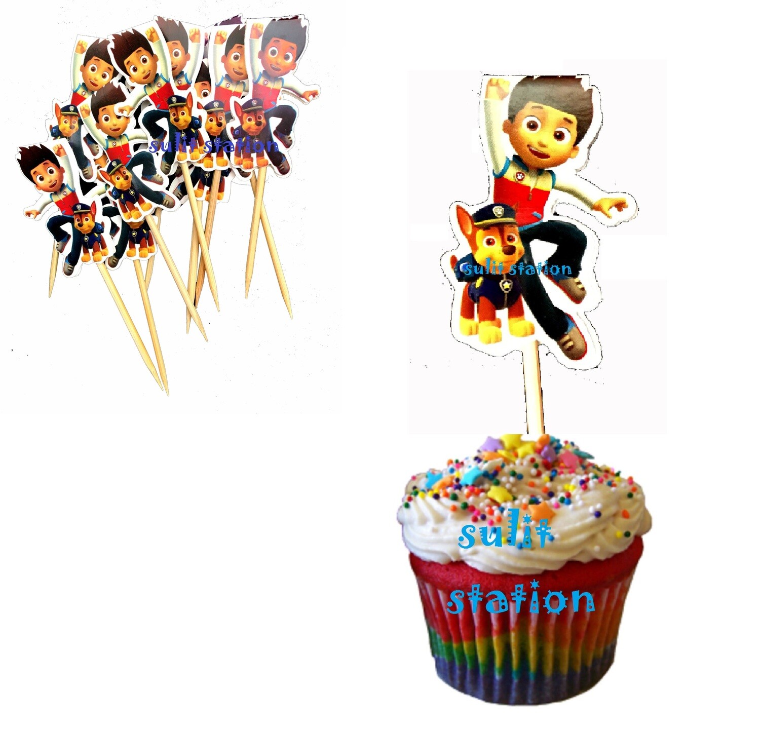 Paw Patrol Cupcake Toppers /20Pcs
