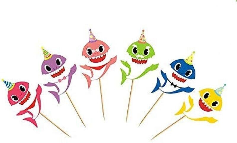 Baby Shark Cupcake Toppers /20Pcs Baby Shark Cupcake Toppers /20Pcs