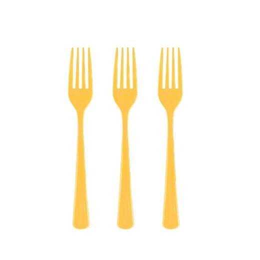Yellow Plastic Forks /10Pcs