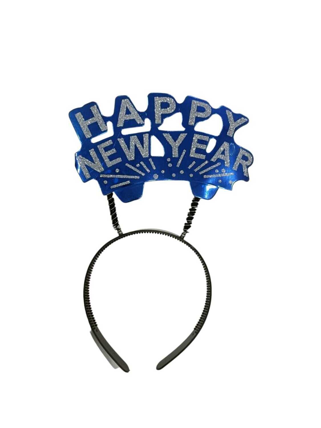 Happy New Year Blue Silver Headband