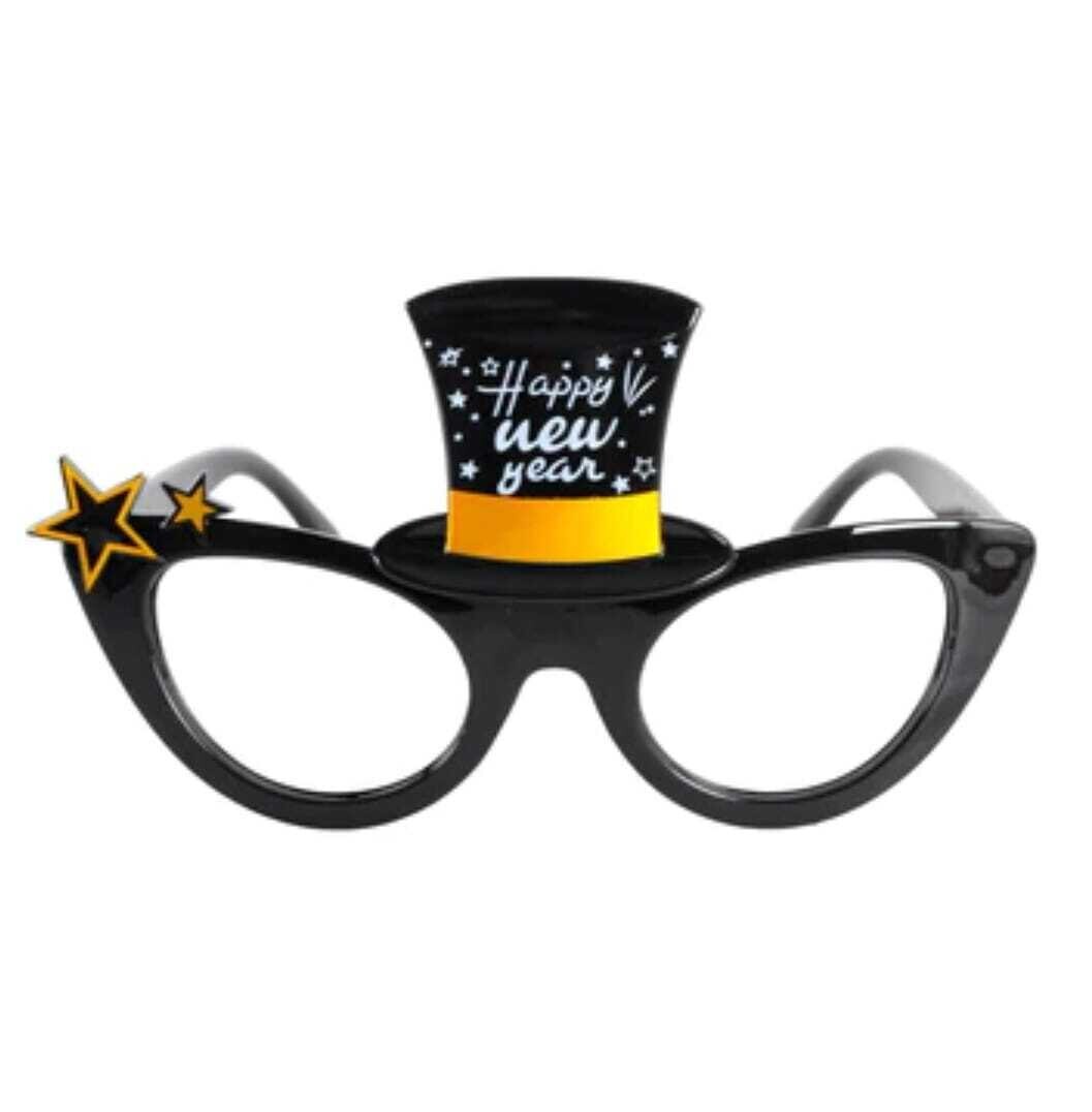 Happy New Year Black Glasses /1Pc