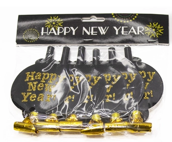 New Year’s Party Black Gold Bowouts 6/pack
