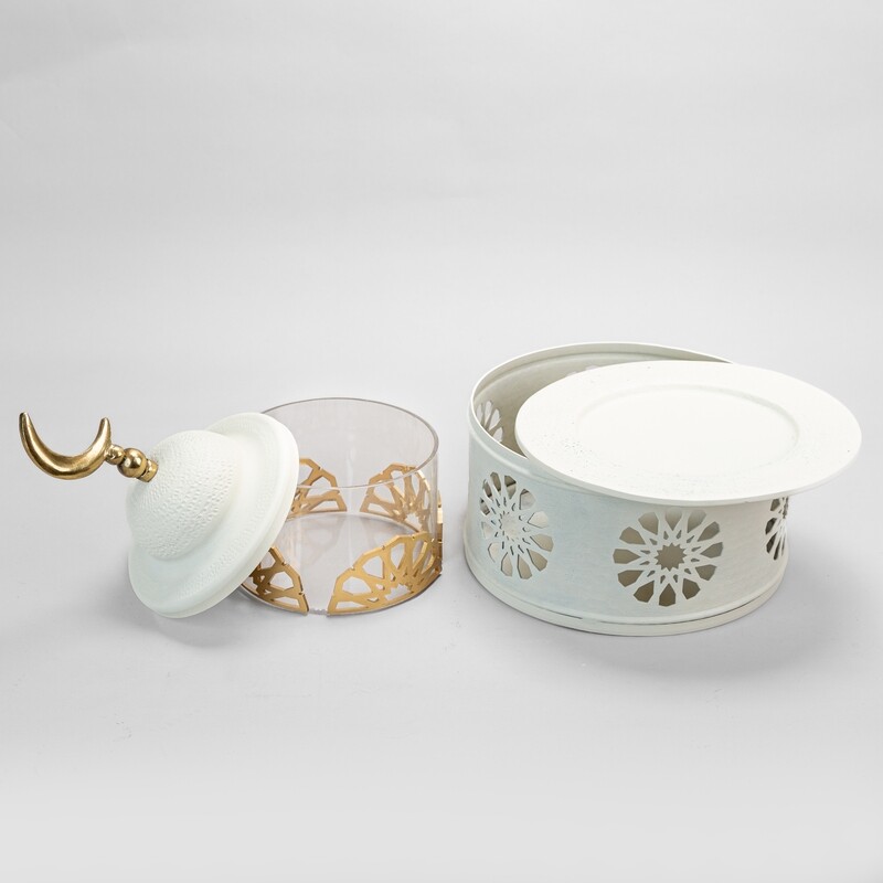 AL Nasr Arabesque Painted 2 Tiers Serving Acrylic Minaret