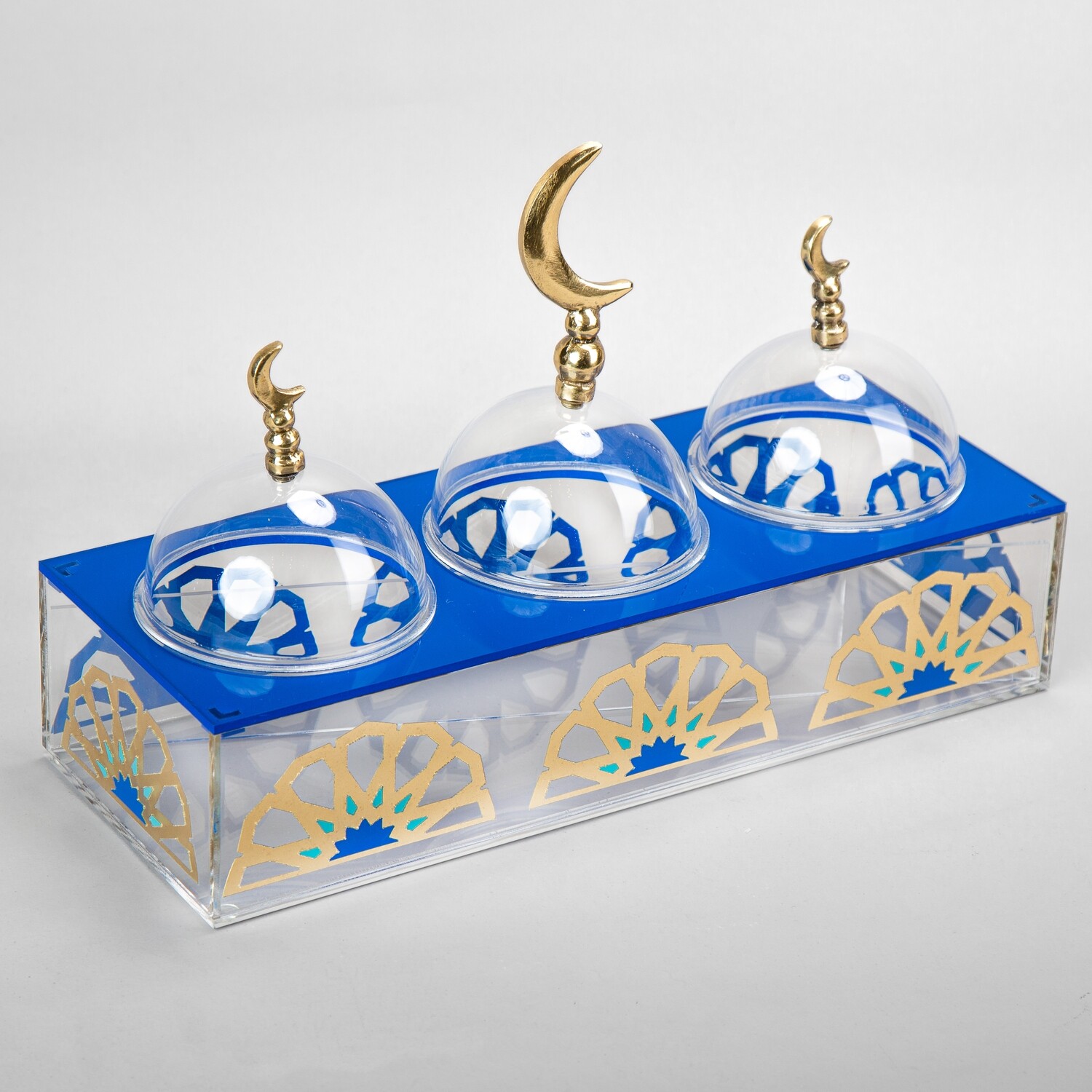 AL 3izza Arabesque Painted Rectangular Acrylic Box