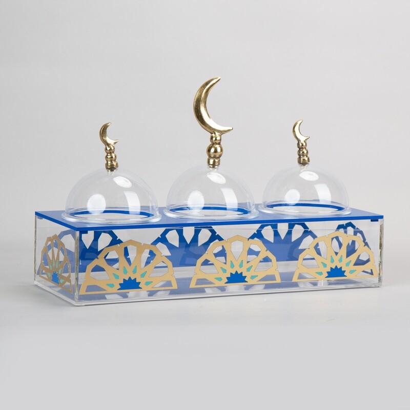 AL 3izza Arabesque Painted Rectangular Acrylic Box