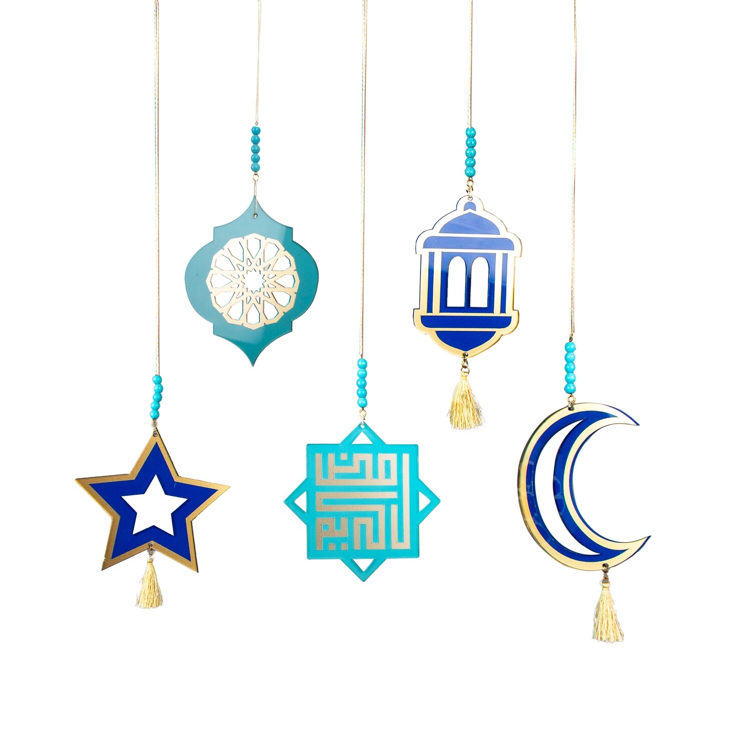 Al 3izza Set Of 5 Mini Designs Hanging Decorations