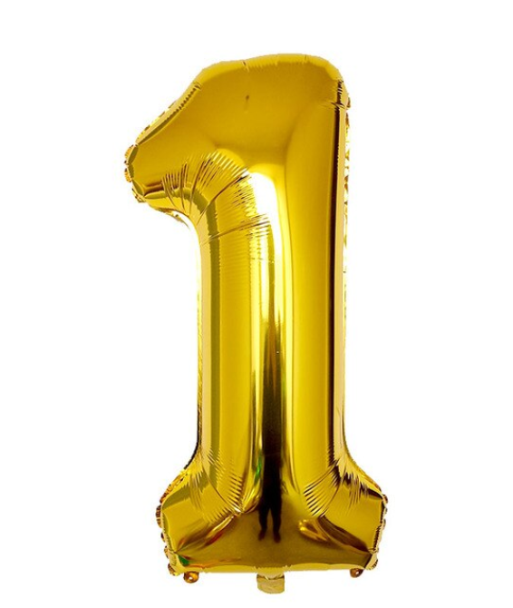 Large Number 1-Silver Foil Balloon
