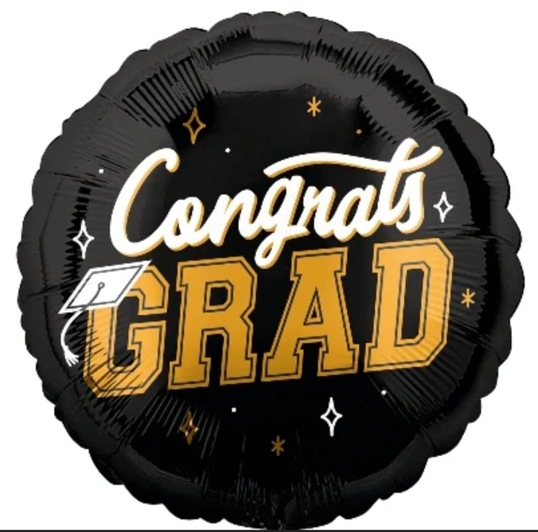Round Congratulations Blue Foil Balloon