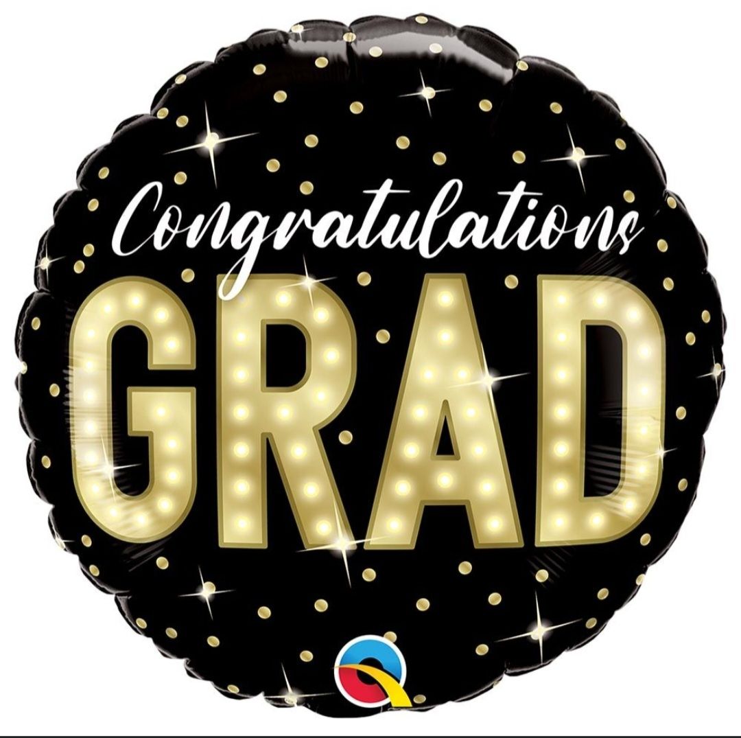 Round Congratulations Blue Foil Balloon