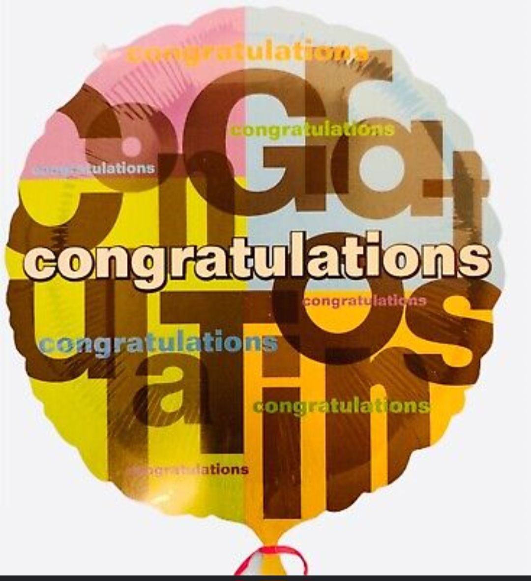 Round Congratulations Blue Foil Balloon
