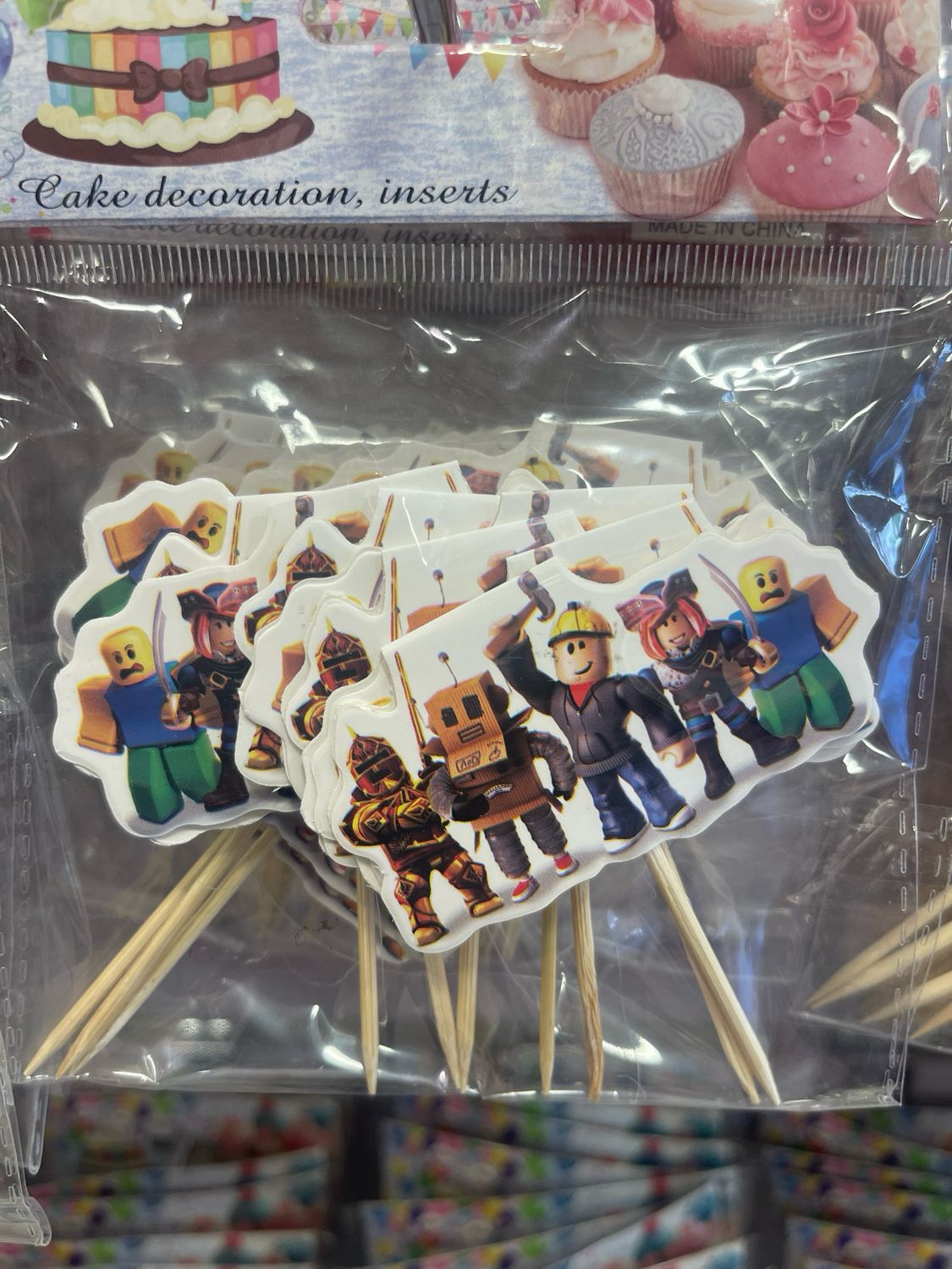 Roblox Cupcake Toppers /10 PCs