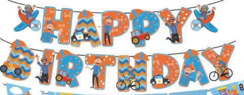 Blippi Happy Birthday Banner