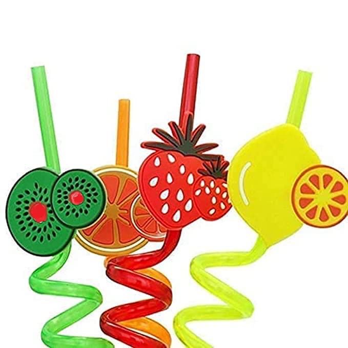 Fruit Shape Plastic Straws / 4 PCs
