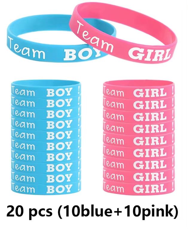 20 PCS Gender Reveal Bracelets Team Boy Team Girl