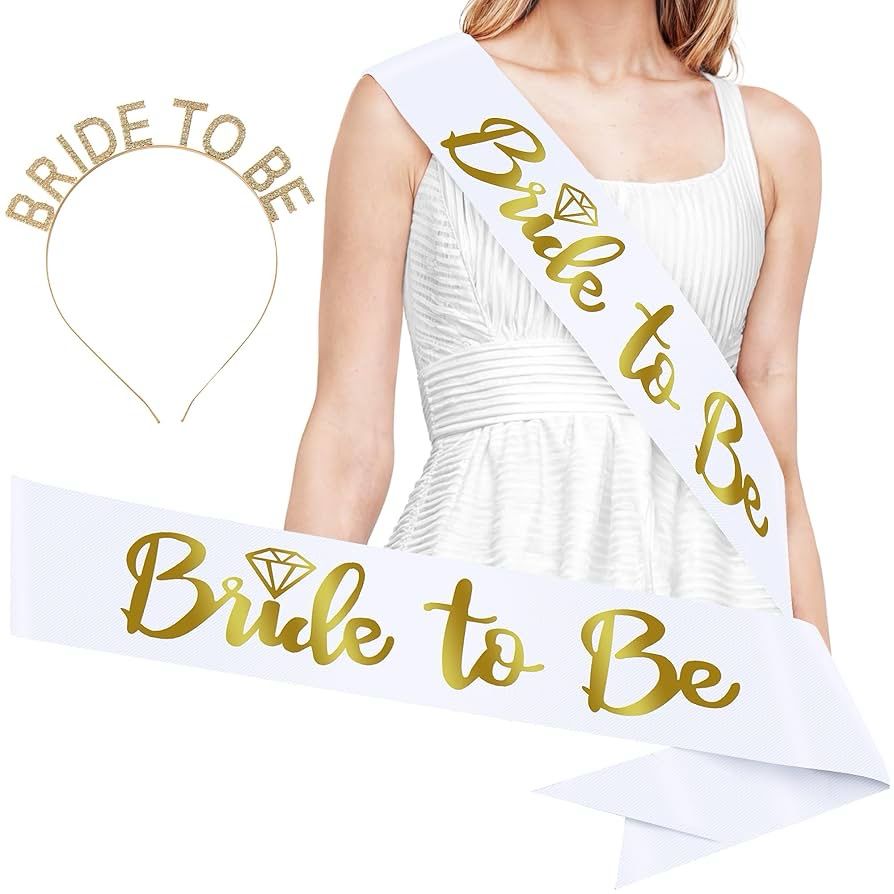Gold Headband And Sach Bride To Be