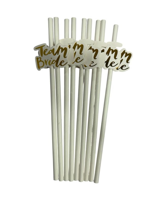 Team Bride Straw/10 Pcs