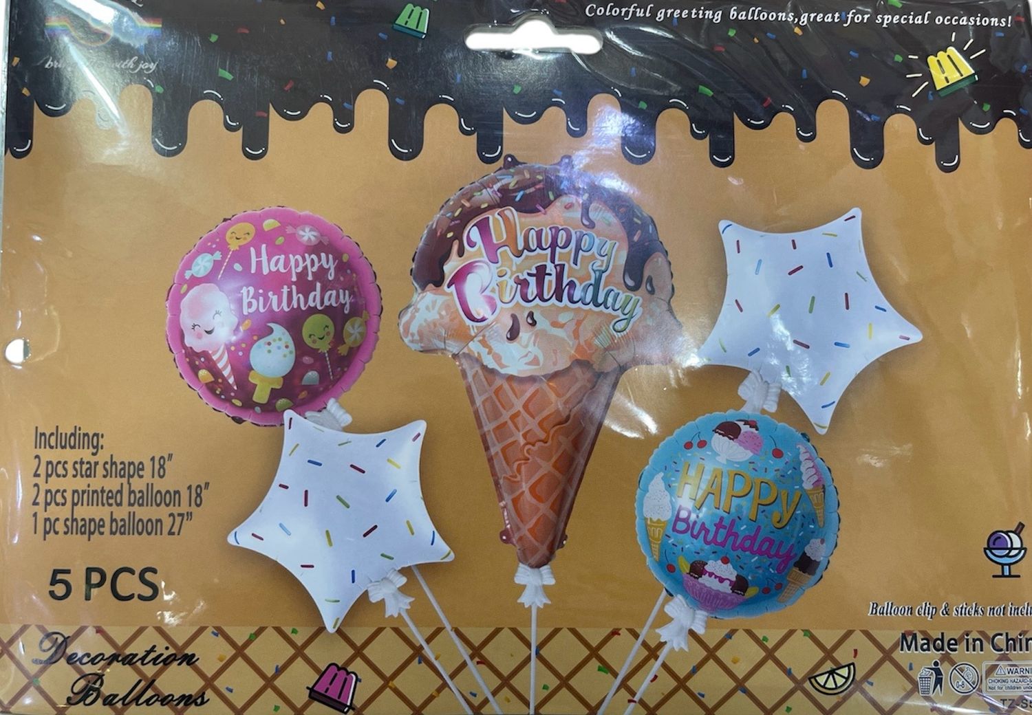 Ice Cream Foil Balloon / 5 Pcs