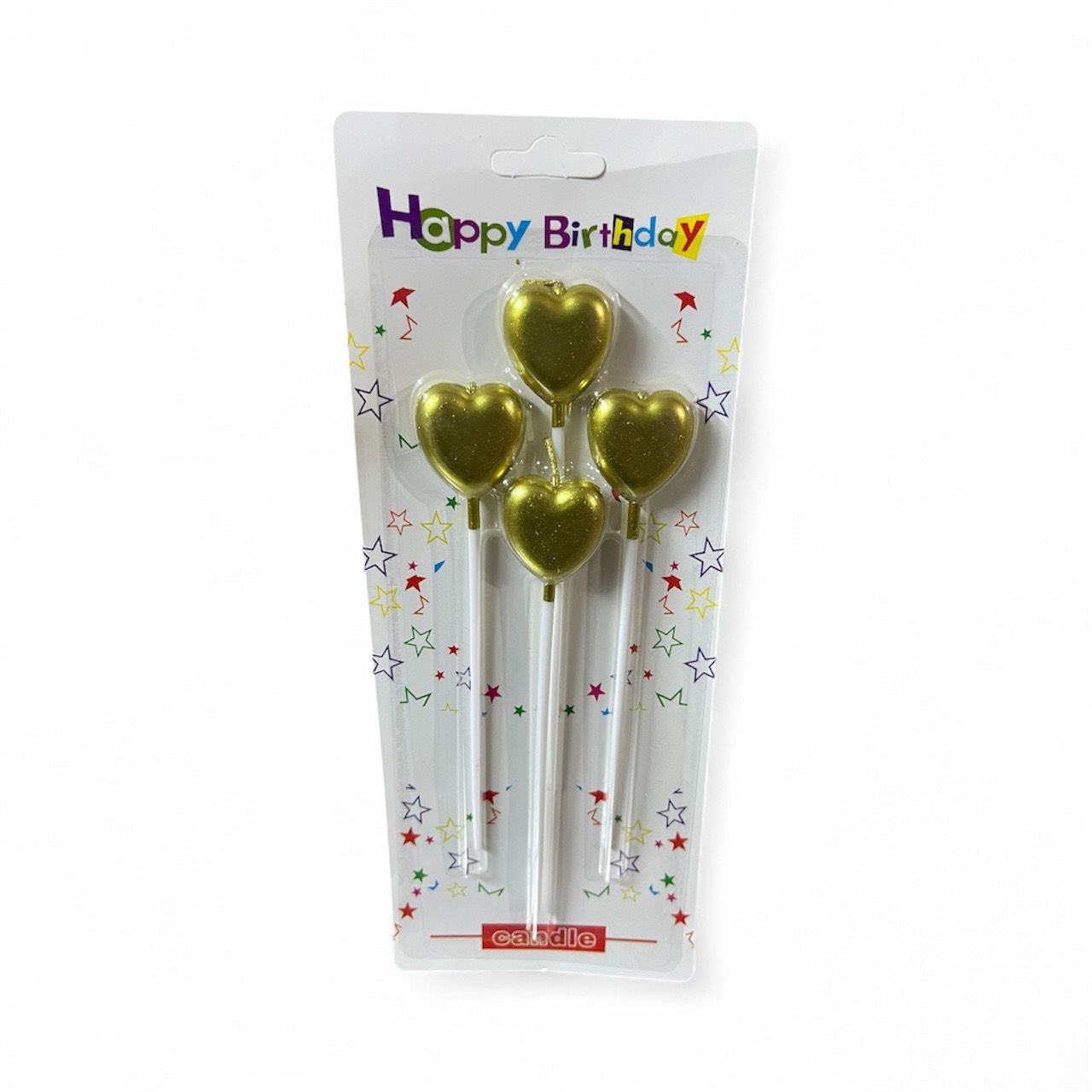 شمع قلب ذهبي /١٢ كرت