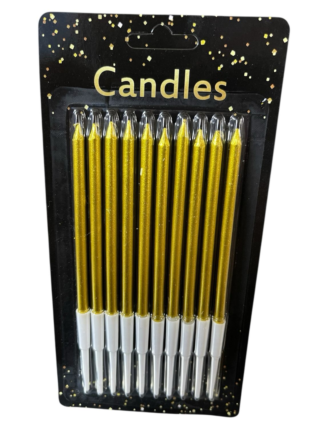 شمع رفيع ذهبي/١٢ كرت