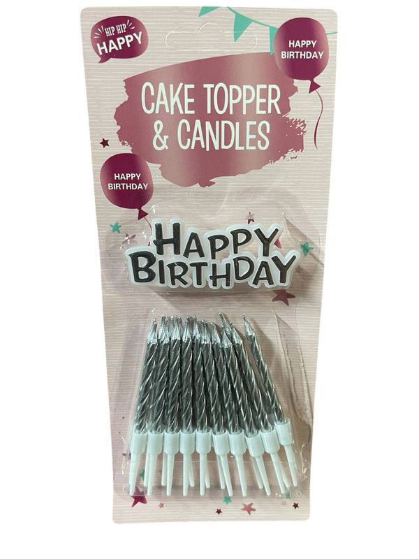 شمع فضي مع ستيك /١٢ كرت