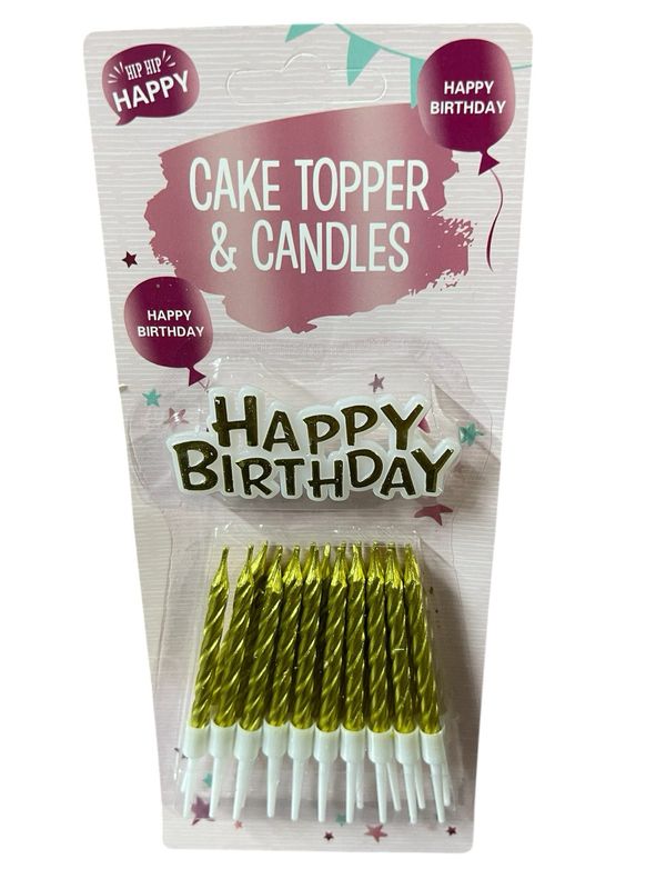 شمع ذهبي مع ستيك /١٢ كرت