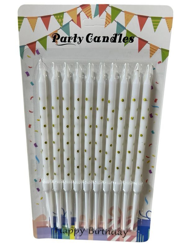 شمع ابيض منقط/١٢ كرت