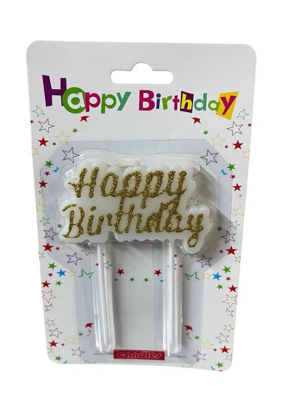 Happy Birthday Gold /12 Pcs