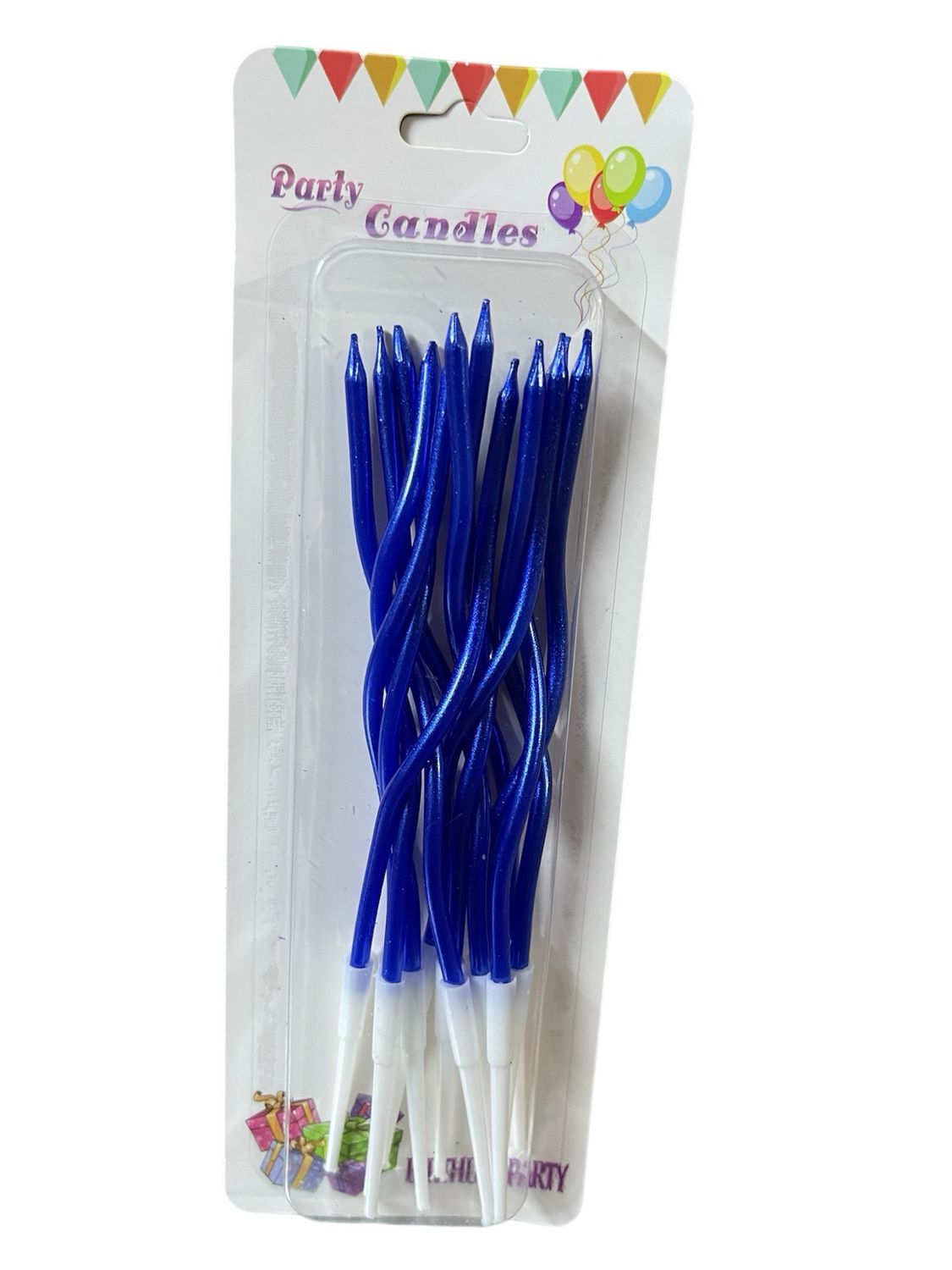 شمع زقزاق رفيع ازرق /١٢ كرت