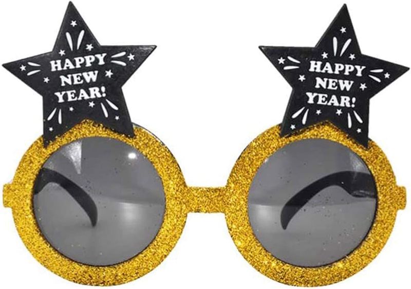 Happy New Year Gold Star Glasses