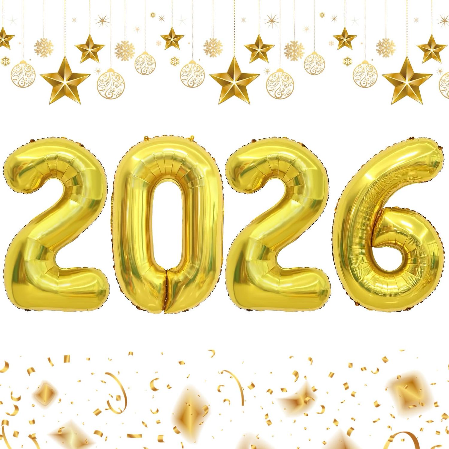 Large 2026 Gold Foil Balloons