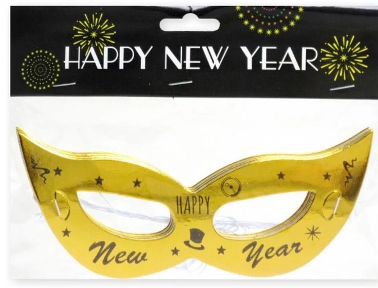 Happy New Year Gold Eye Mask /6 PCs