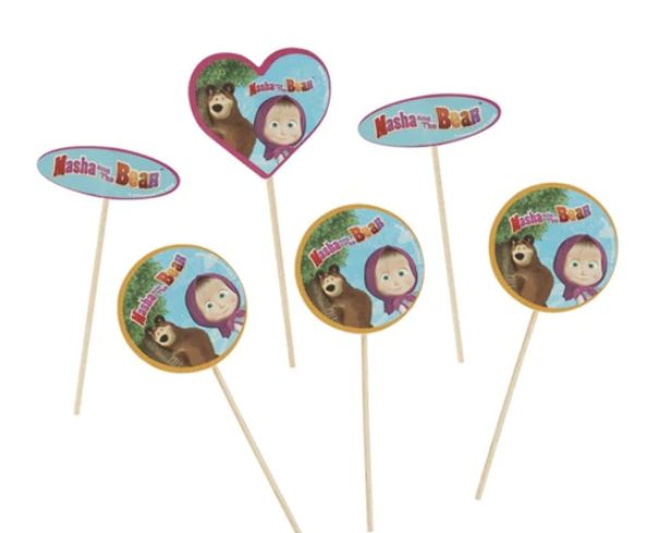 Masha And The Bear Cupcake Toppers /20Pcs