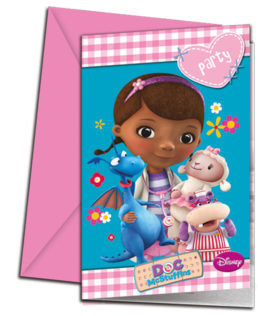 Invitations &amp; Envelopes Doc Mcstuffins /6Pcs