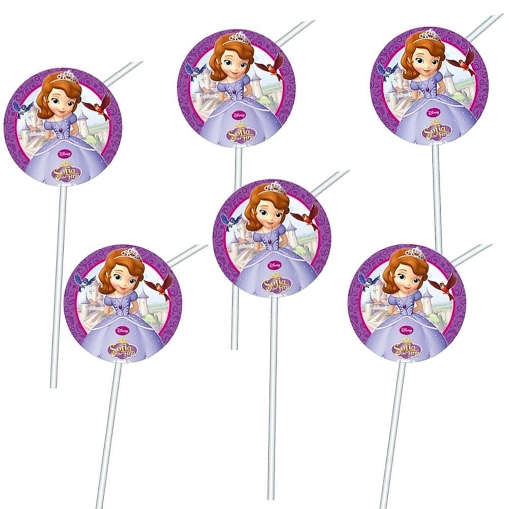 Medallion Flexi Drinking Straws Sofia The First /6Pcs