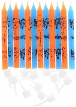 Birthday Candles With Holders Planes /12Pcs
