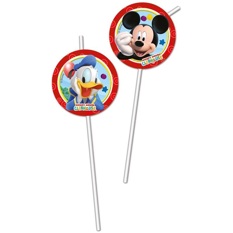 Medallion Flexi Drinking Straws Playful Mickey /6Pcs