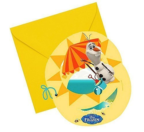 Die-Cut Invitations &amp; Envelopes Olaf Summer /6Pcs
