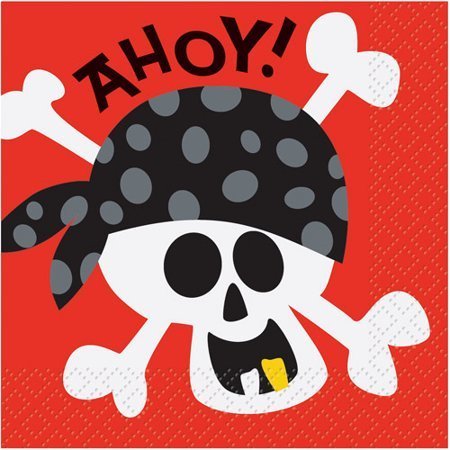Pirates Fun Beverage Napkins /16Pcs Pirates Fun Beverage Napkins /16Pcs