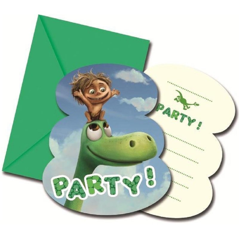 Die-Cut Invitations &amp; Envelopes The Good Dinosaur /6Pcs
