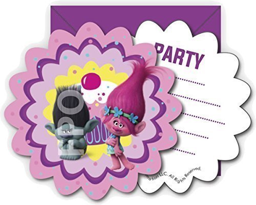 Die-Cut Invitations Trolls /6Pcs Die-Cut Invitations Trolls /6Pcs