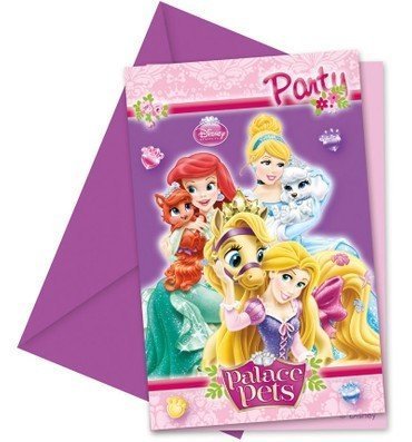 Invitations &amp; Envelopes Princesses /6Pcs