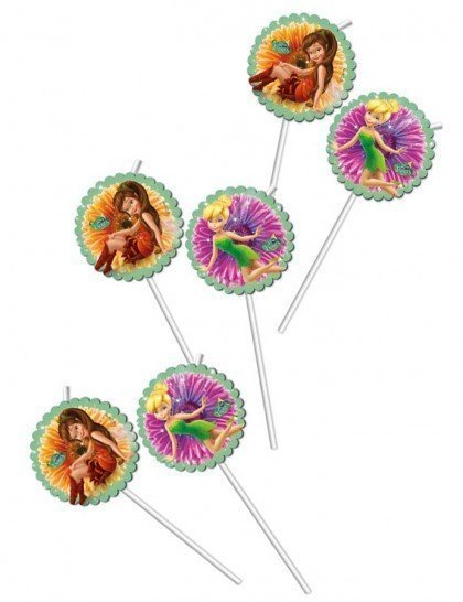 Medallion Flexi Drinking Straws Faries Magic /6Pcs