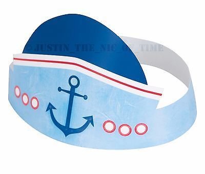 Nautical 1st Birthday Party Hats /6Pcs
