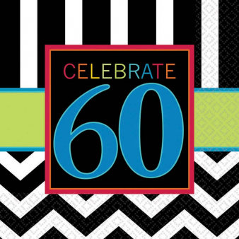 Lunch Napkins 60th Celebration /16Pcs