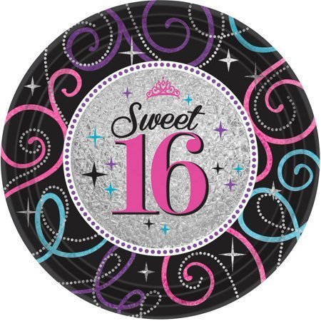 Plates Sweet 16 Celebration /8Pcs