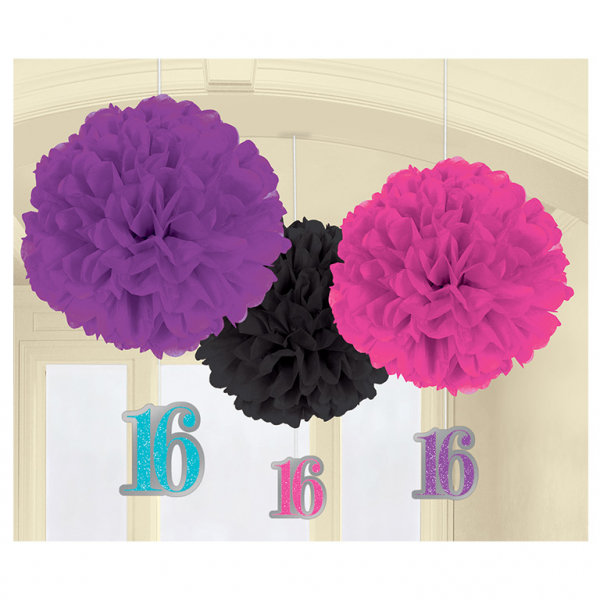 Danglers Fluffy Sweet 16 Celebration /3Pcs