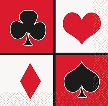 Casino Party Beverage Napkins /16Pcs Casino Party Beverage Napkins /16Pcs