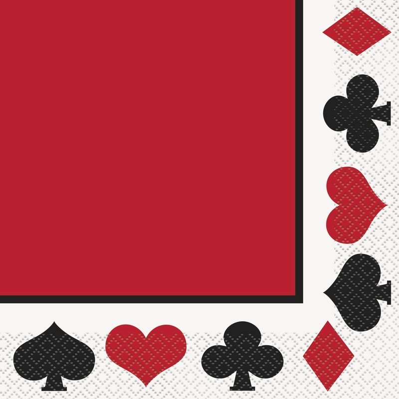 Casino Party Lunch Napkins /16Pcs Casino Party Lunch Napkins /16Pcs
