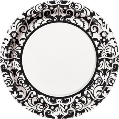 Damask Black And White