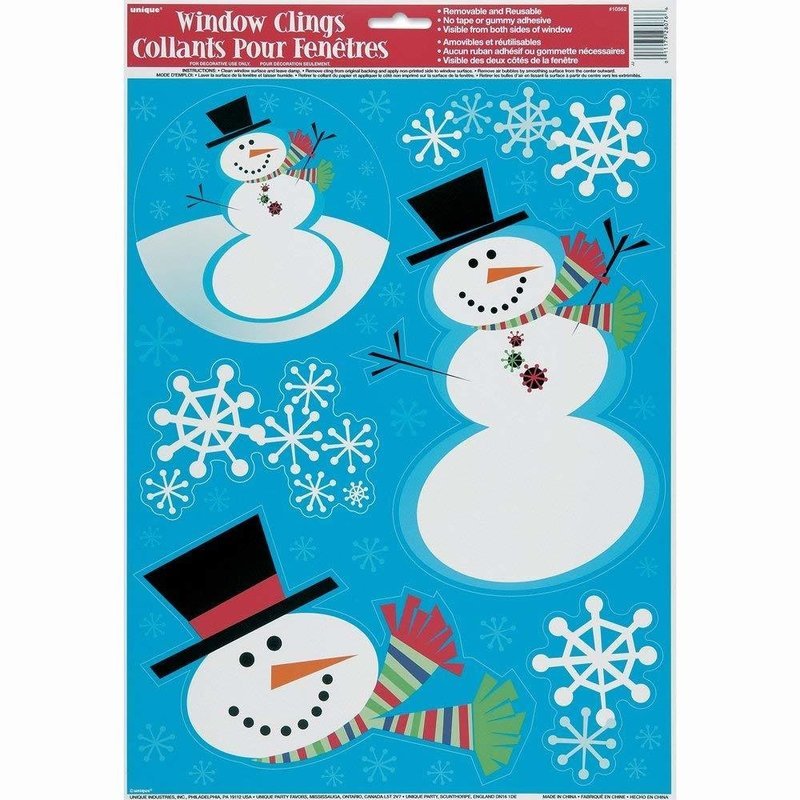 Stellar Snowman Window Cling Sheet /6Pcs Stellar Snowman Window Cling Sheet /6Pcs